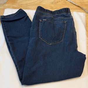 Jordache vintage Dark Blue Denim Pocket Jeans with Contrast Stitching, 14P
